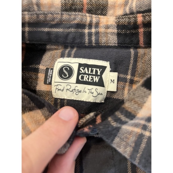 Salty Crew Womens Long Sleeve Flannel Multicolor Size M Button Up - Picture 2 of 7